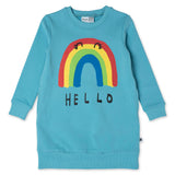 Hello Bye Rainbow Furry Dress