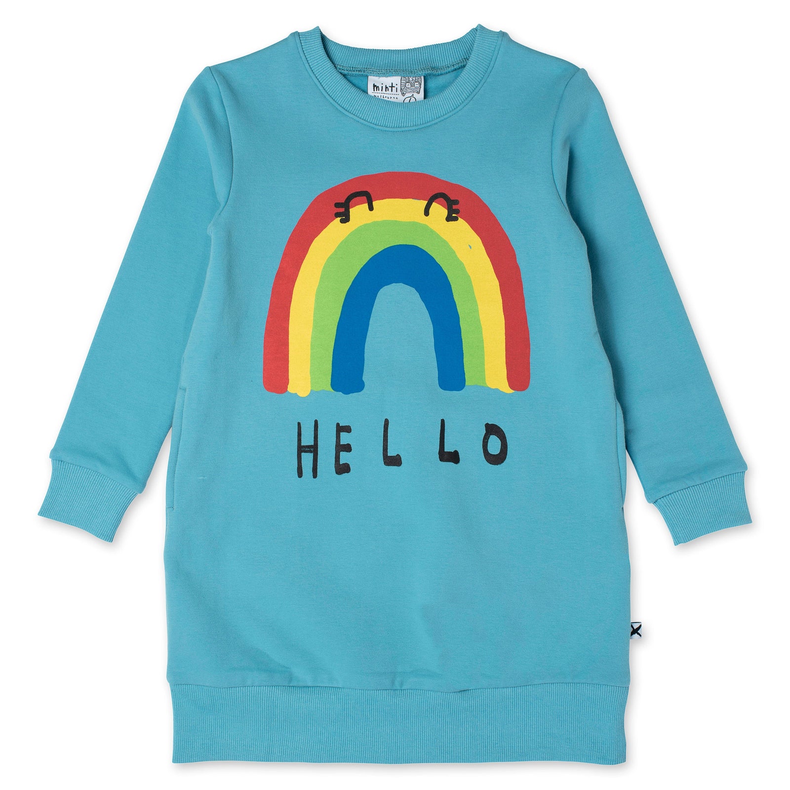 Hello Bye Rainbow Furry Dress