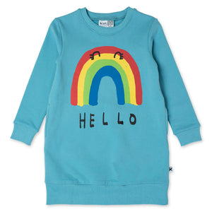 Hello Bye Rainbow Furry Dress