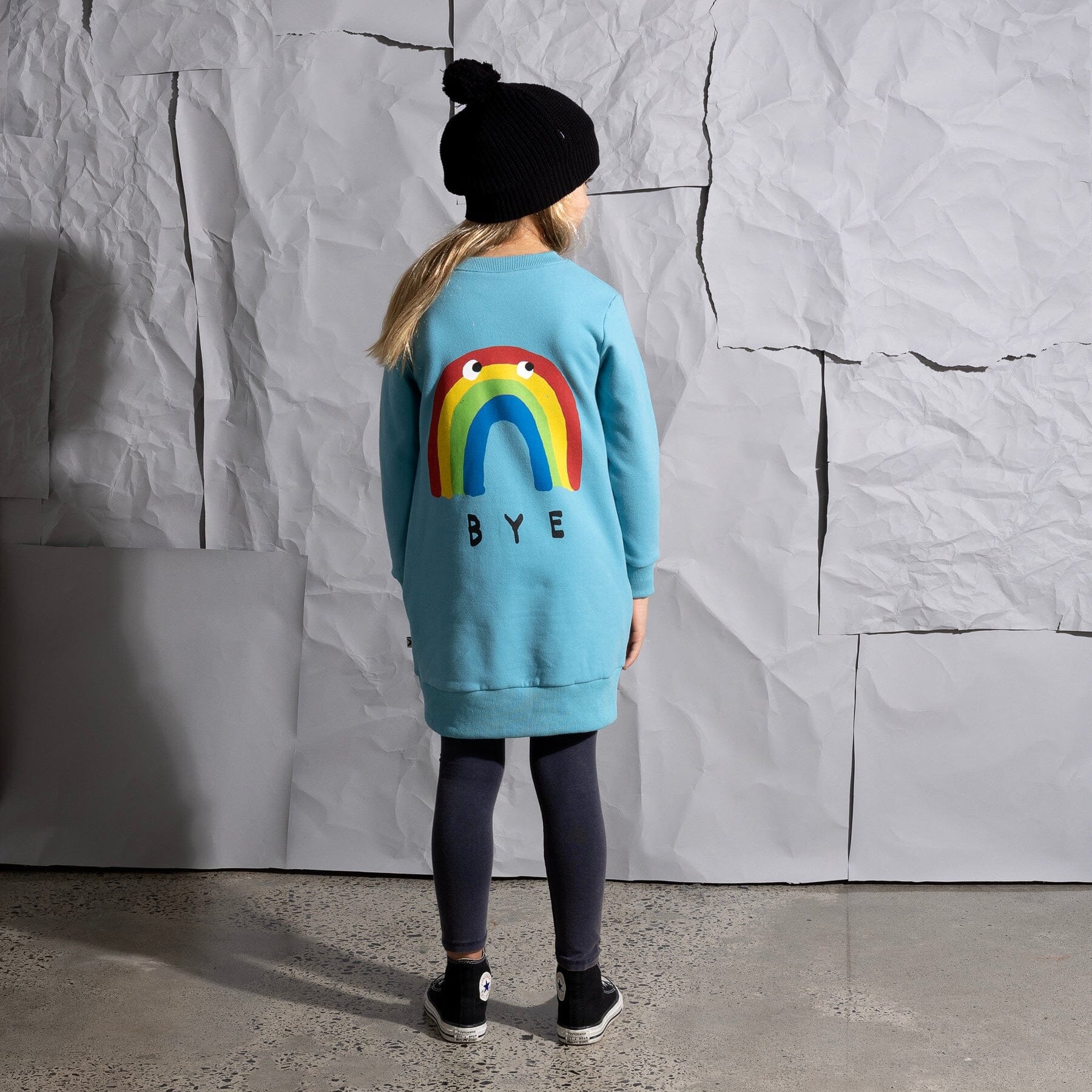 Hello Bye Rainbow Furry Dress