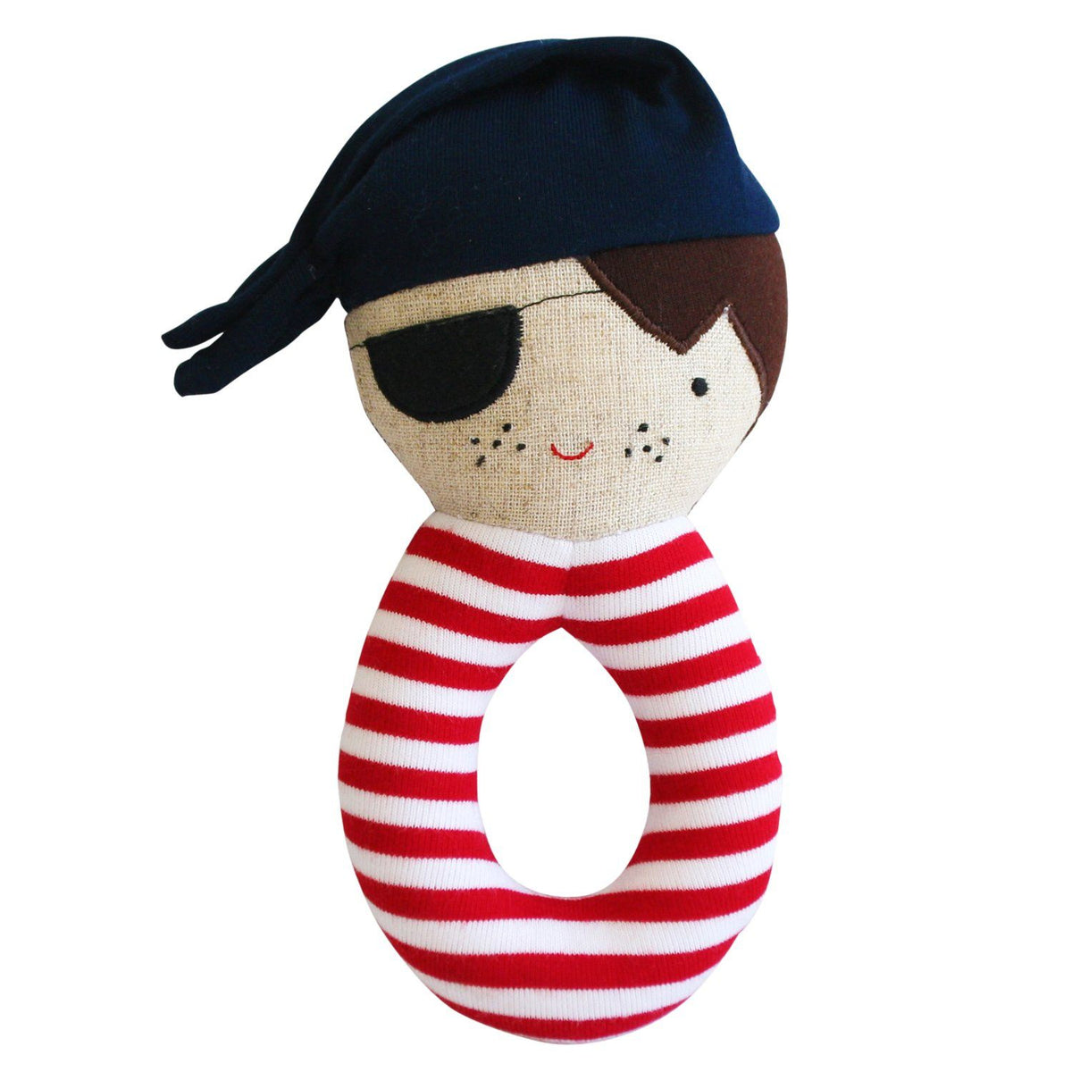 Linen Pirate Grab Rattle (Navy)