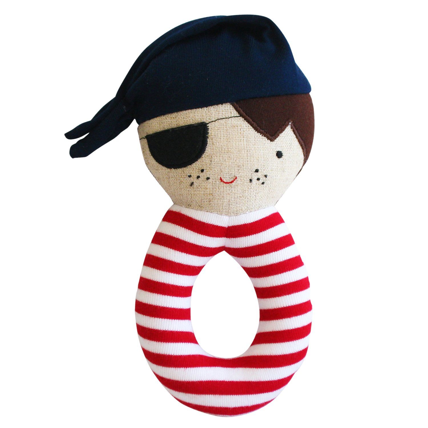 Linen Pirate Grab Rattle (Navy)