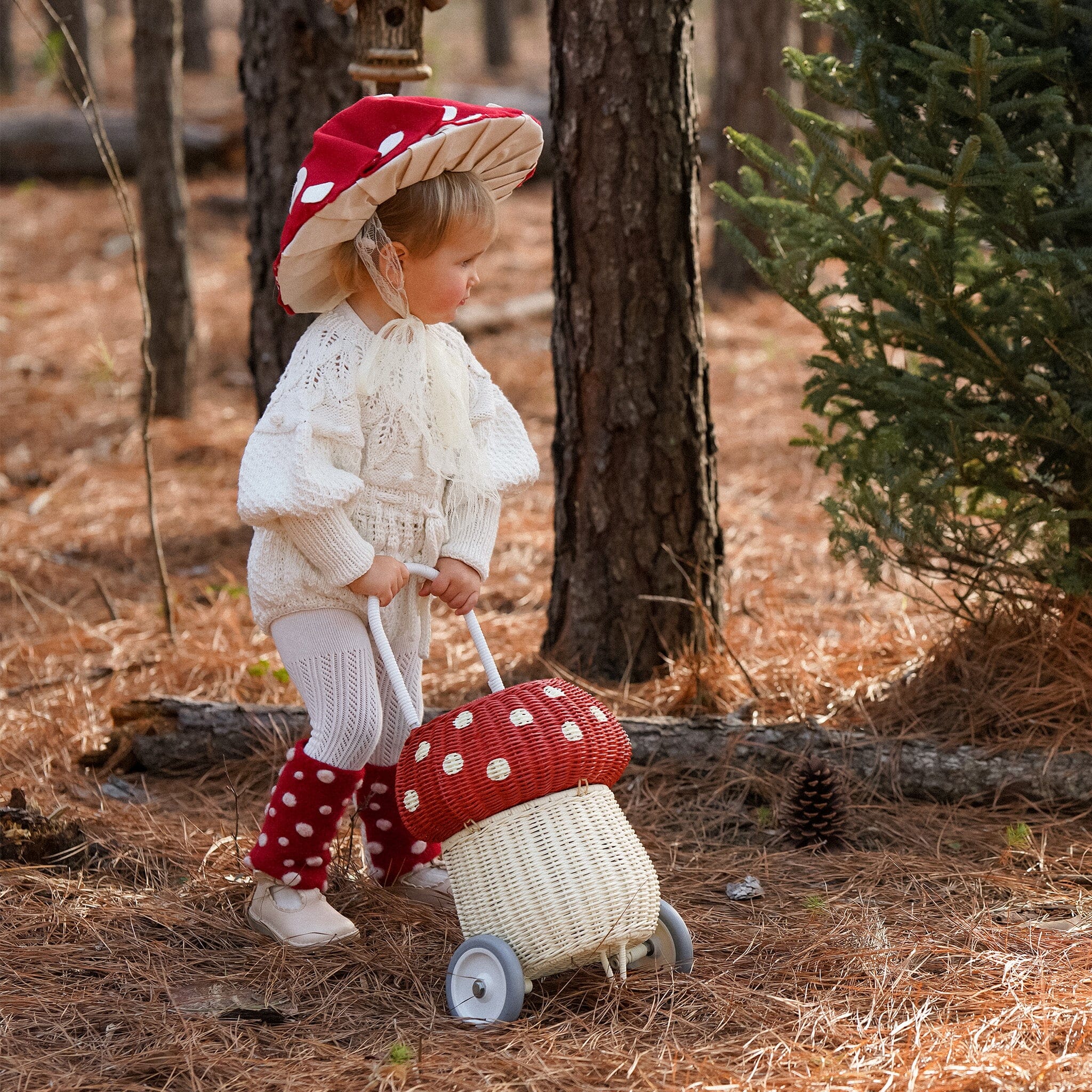 Rattan Mushroom Luggy (Red)