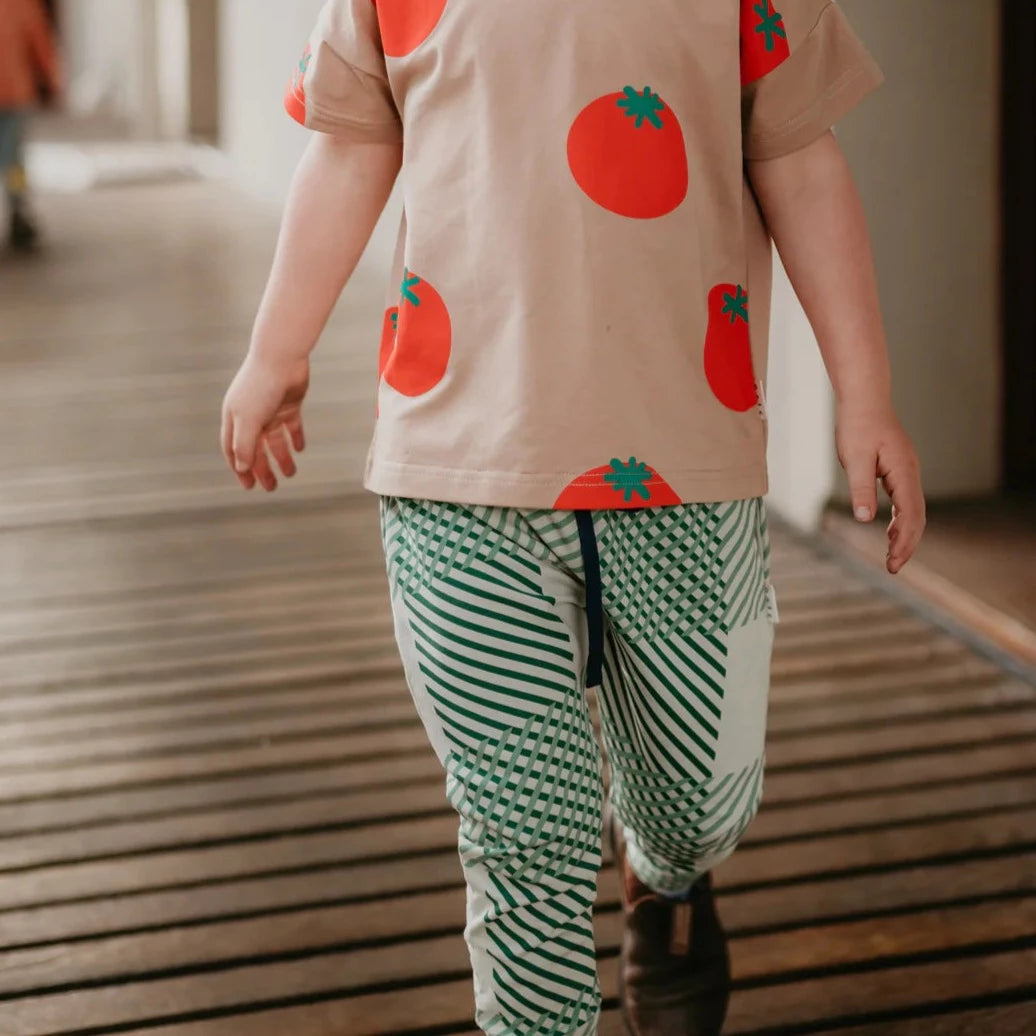 Green Plaid Slim Fit Harem Pants