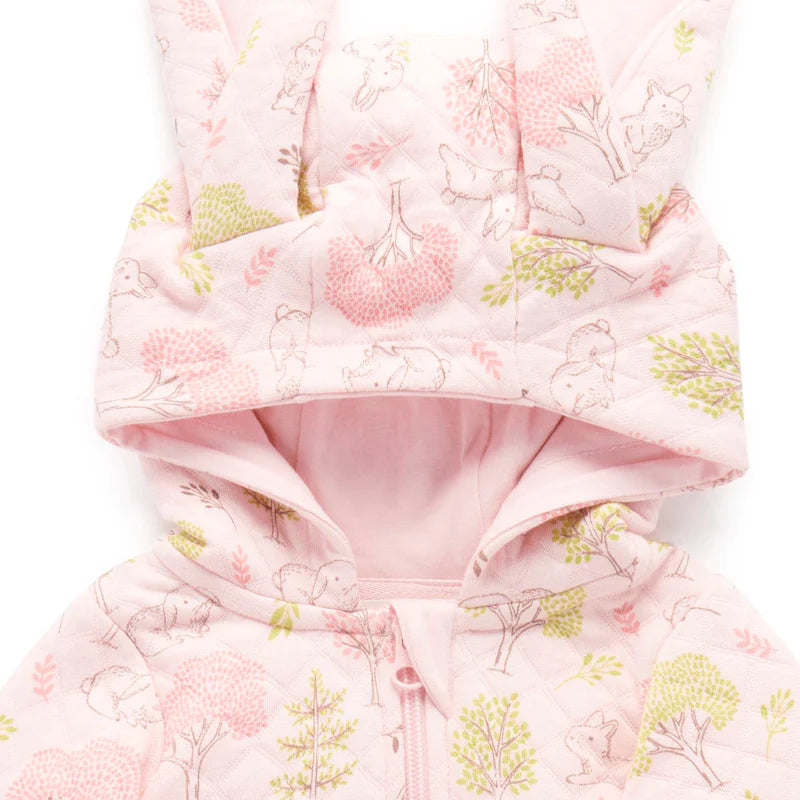 Apricot Bunny Forest Quilted Growsuit