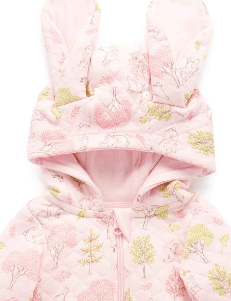 Apricot Bunny Forest Quilted Growsuit