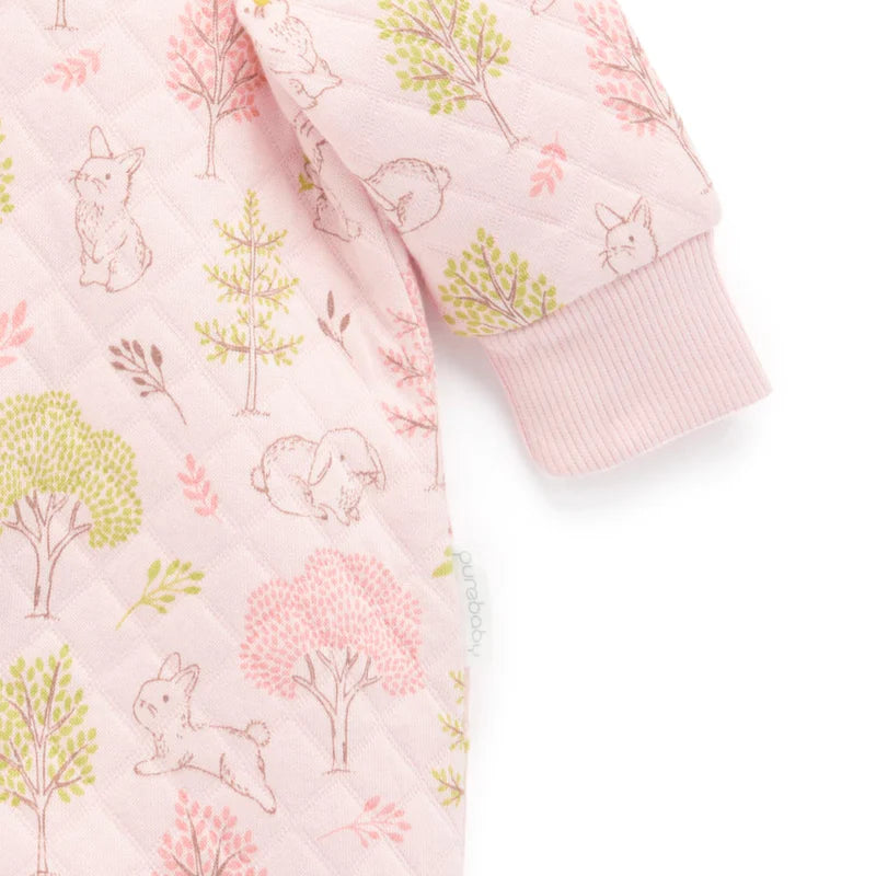 Apricot Bunny Forest Quilted Growsuit
