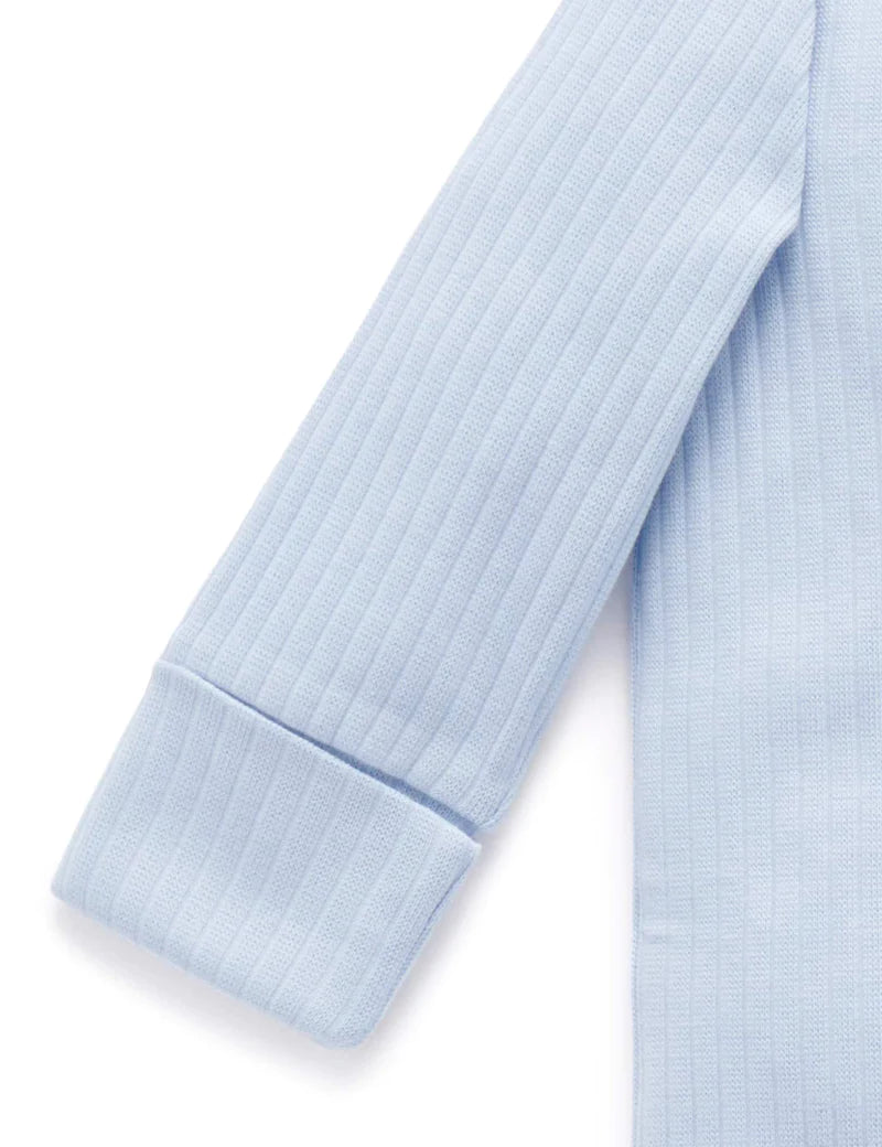 Rib PJ Set & Bunny Toy (Icicle)