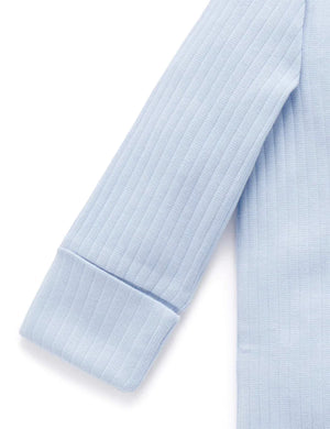 Rib PJ Set & Bunny Toy (Icicle)