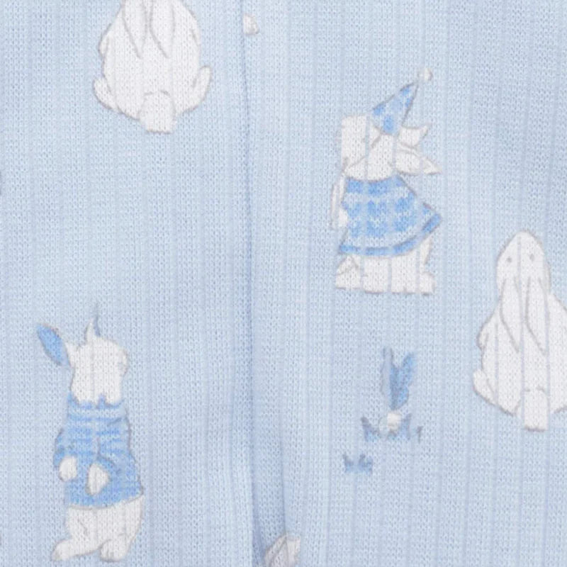 Rib PJ Set & Bunny Toy (Icicle)