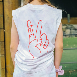Peace & Love Tie Dye Muscle Tank