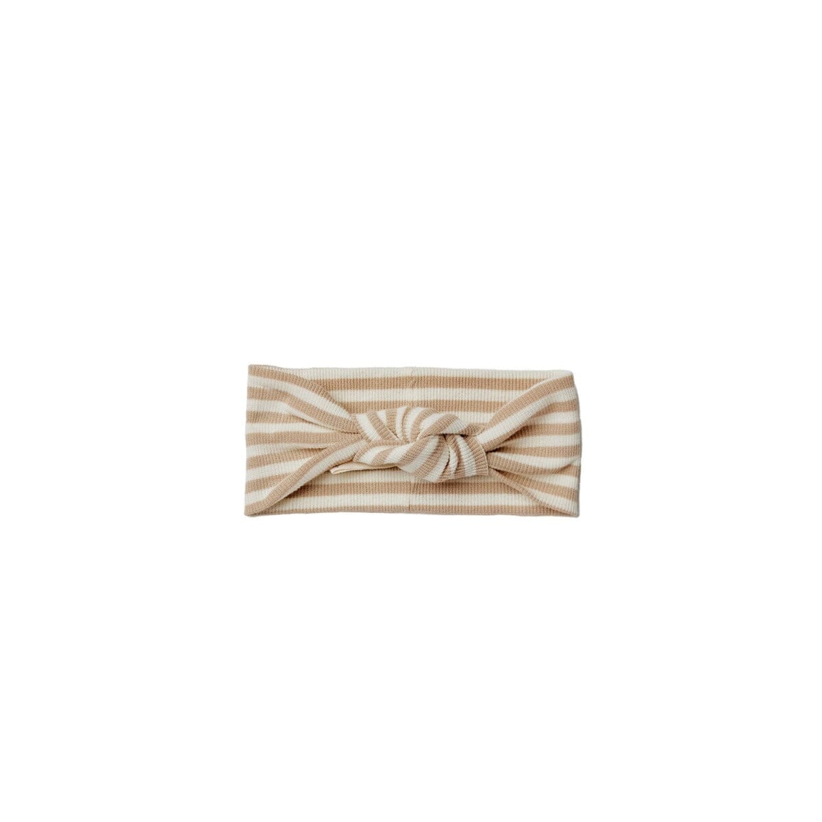 Ribbed Knotted Headband - Latte Stripe