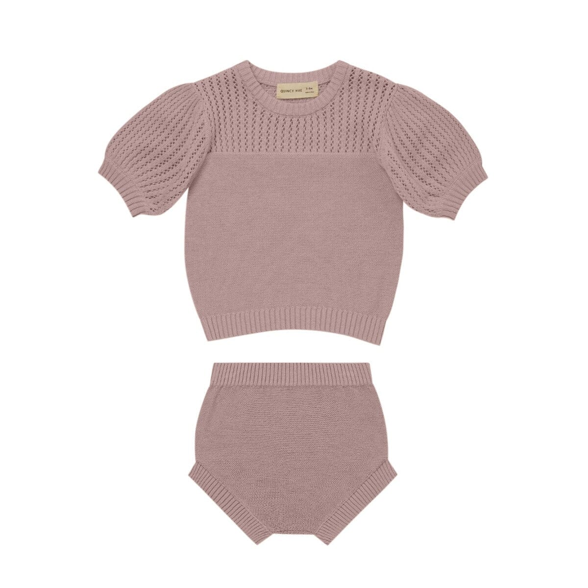 Lilac Pointelle Knit Set