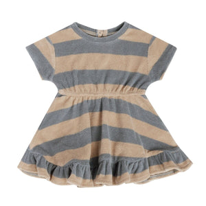 Ocean Latte Stripe Terry Dress Set