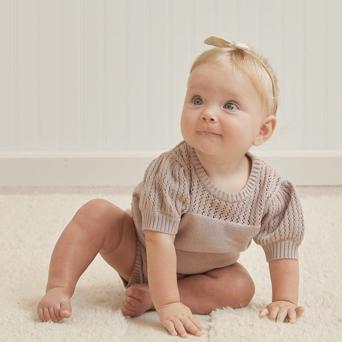 Lilac Pointelle Knit Set