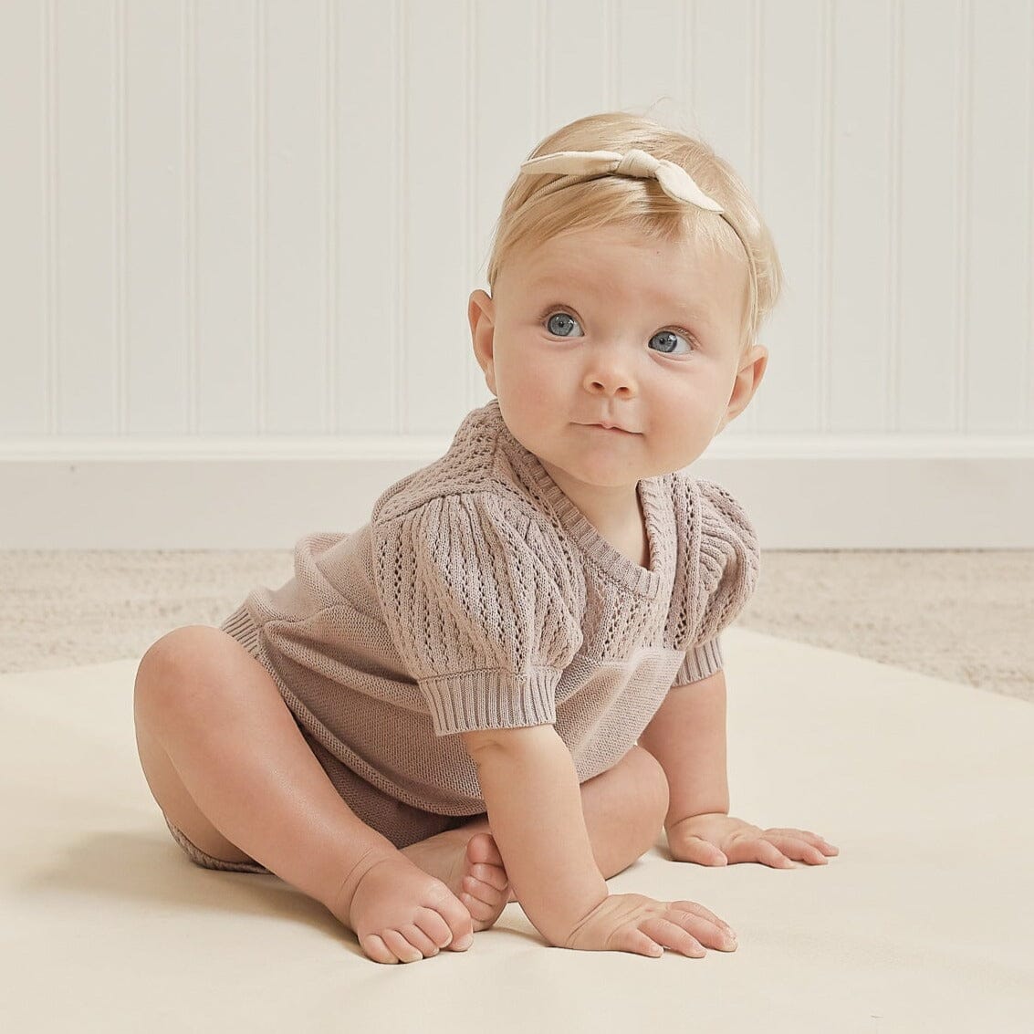 Lilac Pointelle Knit Set