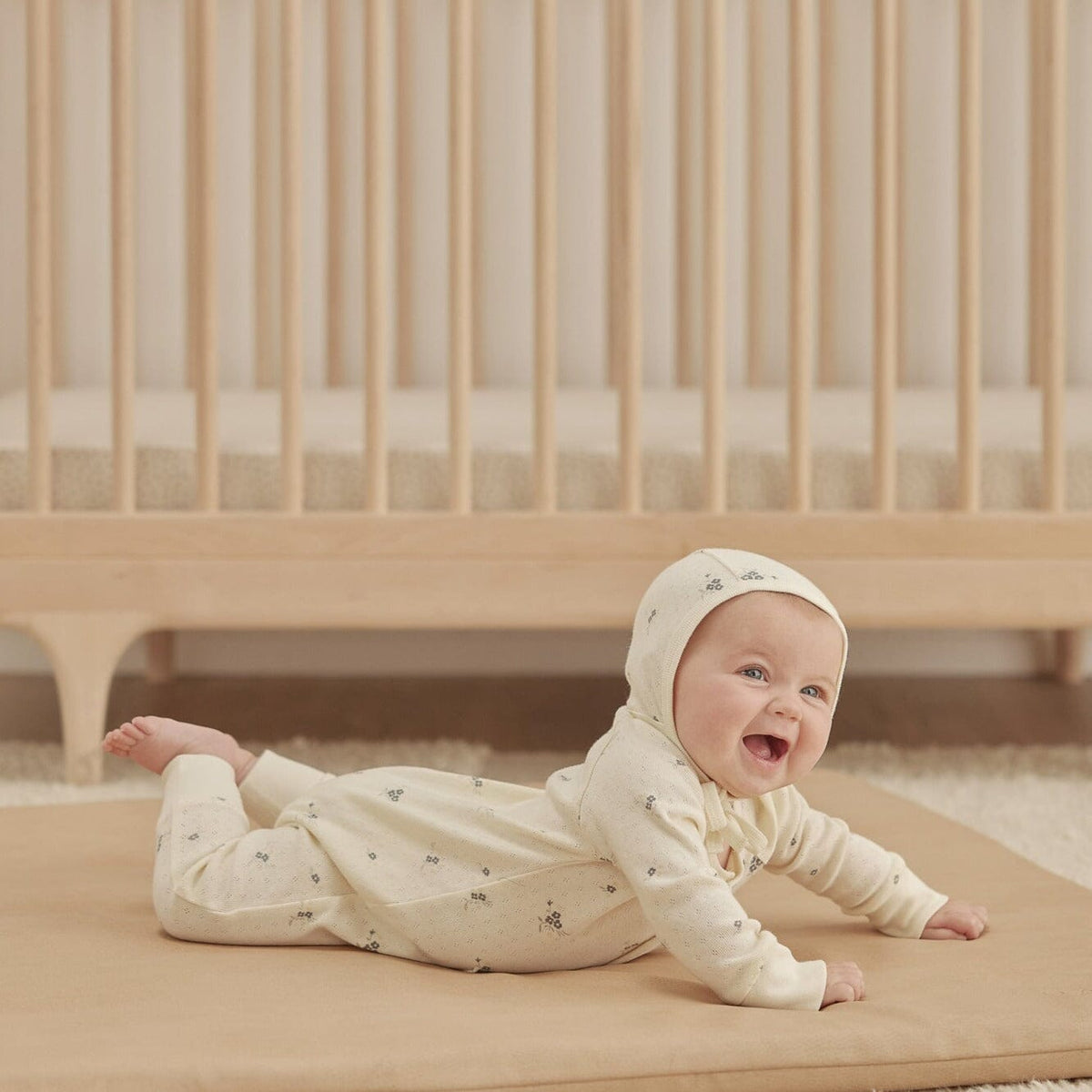 Ditsy Clay Pointelle LS Romper