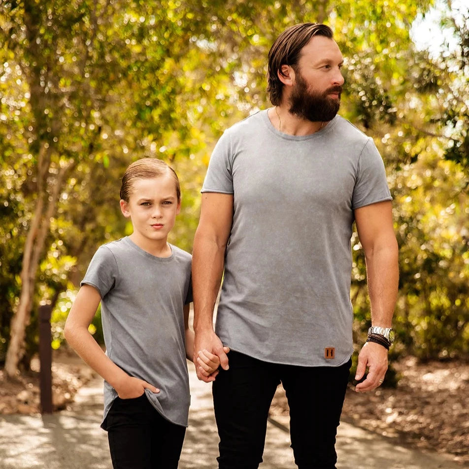 Mens Raw Edge Tee (Smoke)