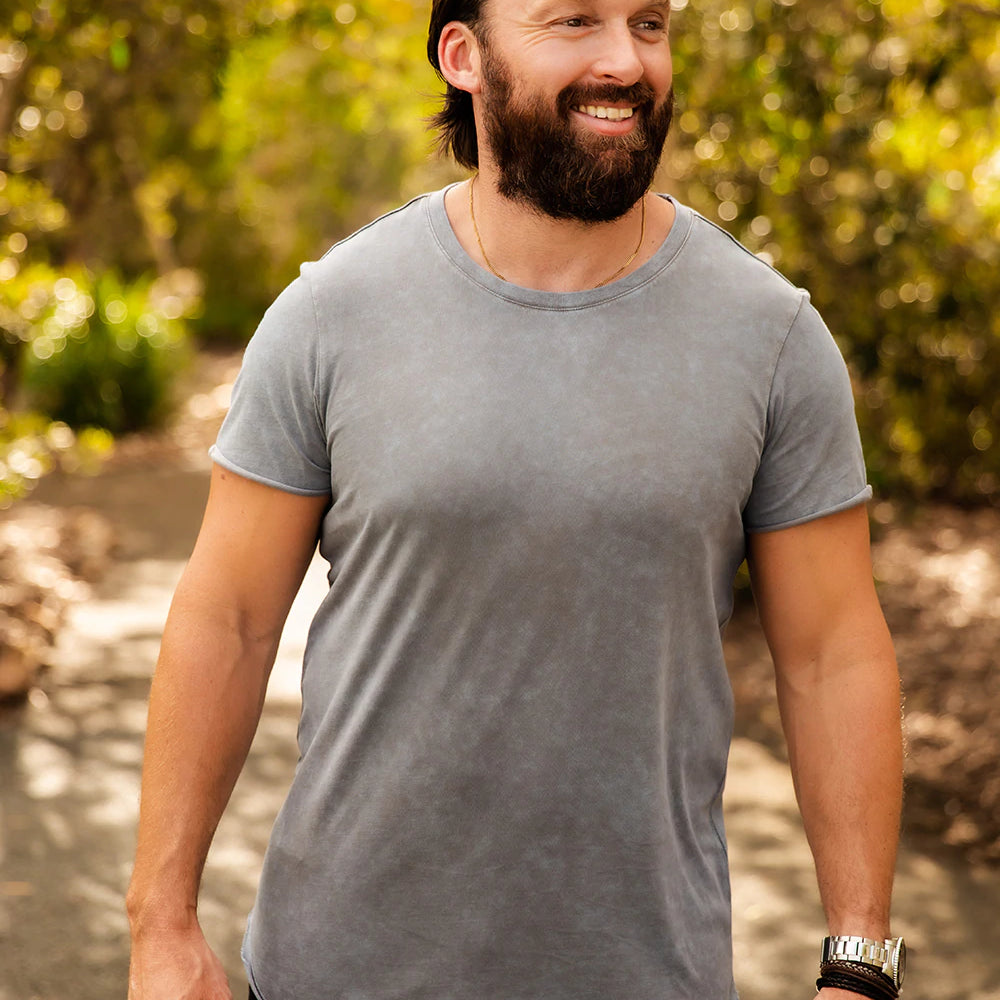 Mens Raw Edge Tee (Smoke)