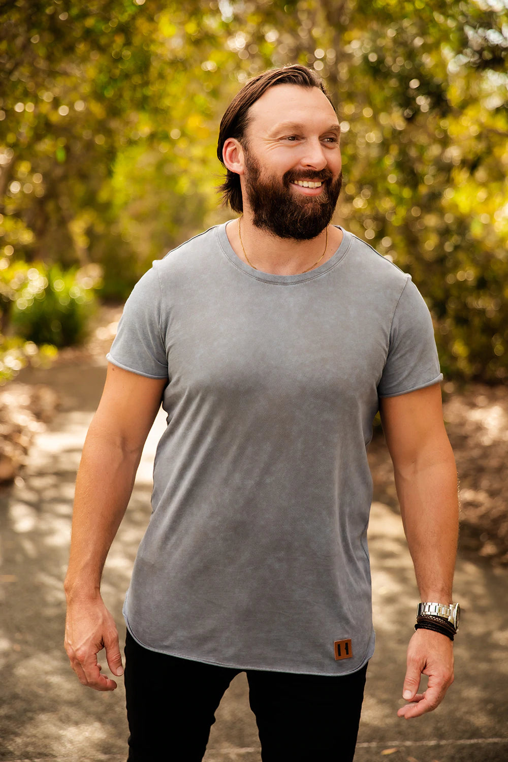 Mens Raw Edge Tee (Smoke)