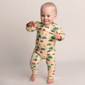 Rainbow Zipsuit (Oatmeal)