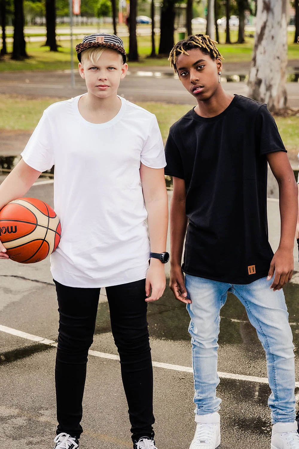 Mens Raw Edge Tee (White)