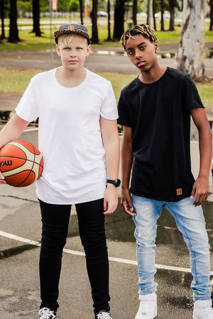 Mens Raw Edge Tee (White)