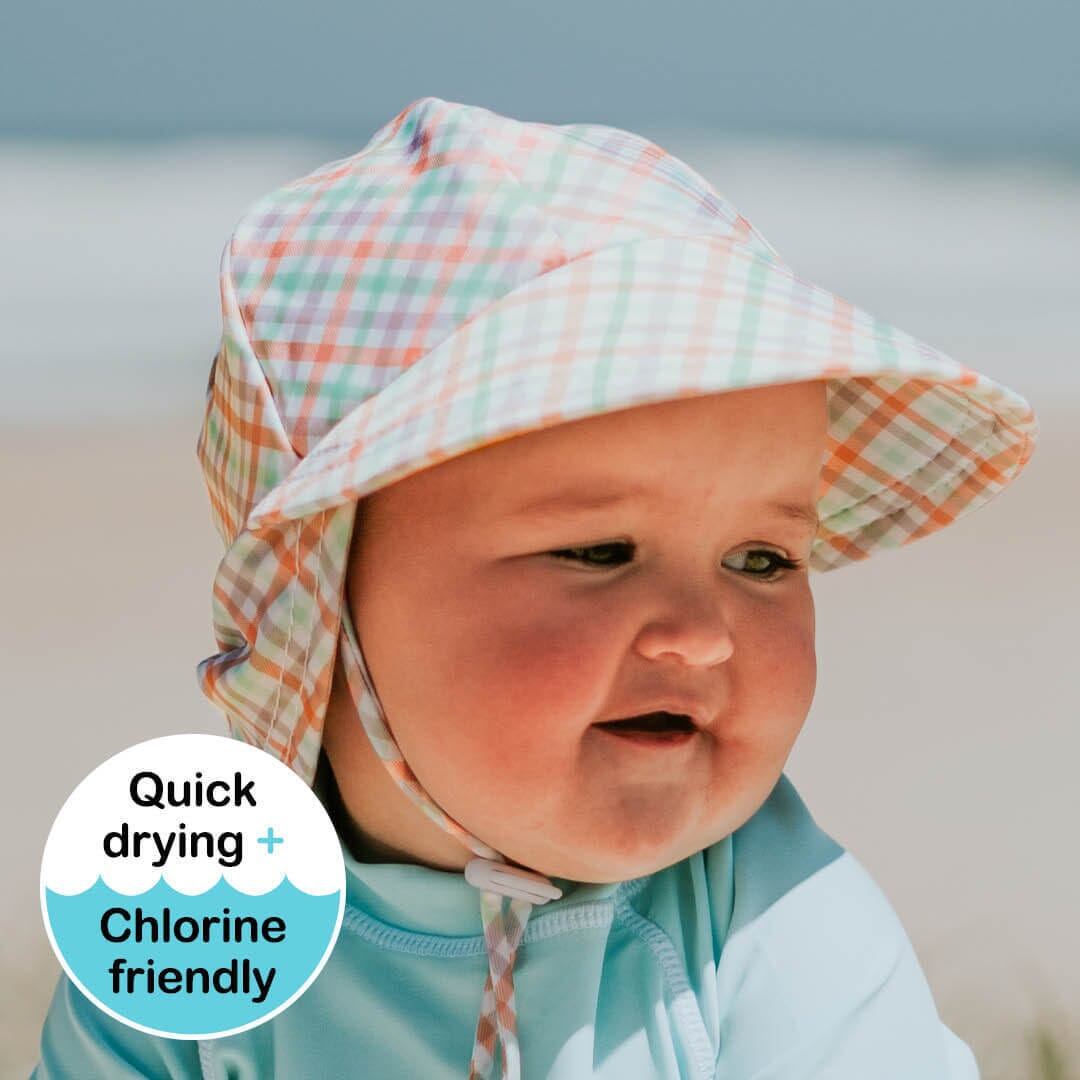 Kids Swim Legionnaire Beach Hat (Gingham)