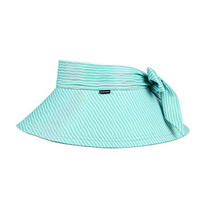 Ladies Wide Brimmed Swim Visor Beach Hat (Stripe)