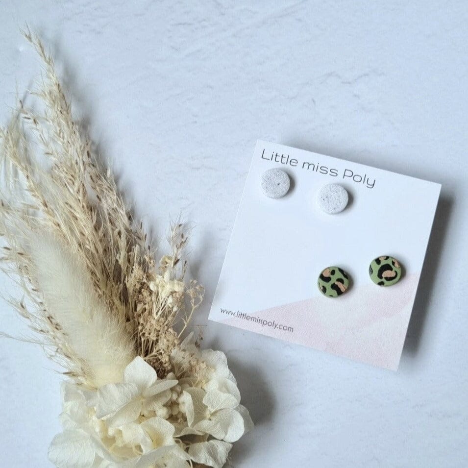 Mini Stud Pack (Olive Leopard & Speck White)