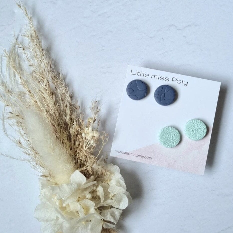 Medium Stud Pack (Navy & Mint)