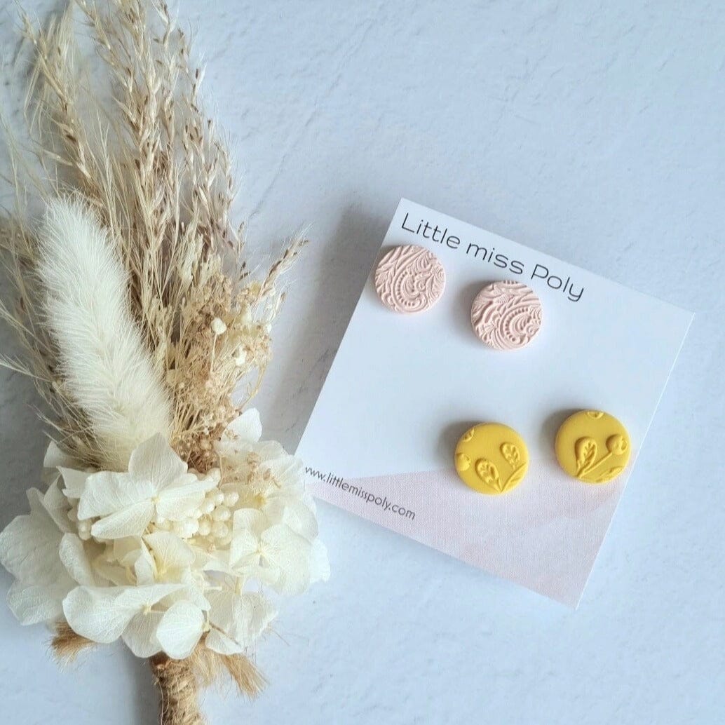 Medium Stud Pack (Pink & Mustard)