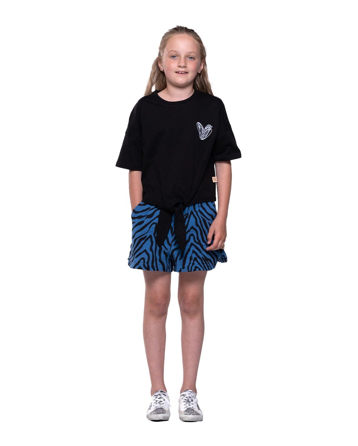 Heart Tie Front Scribble Tee