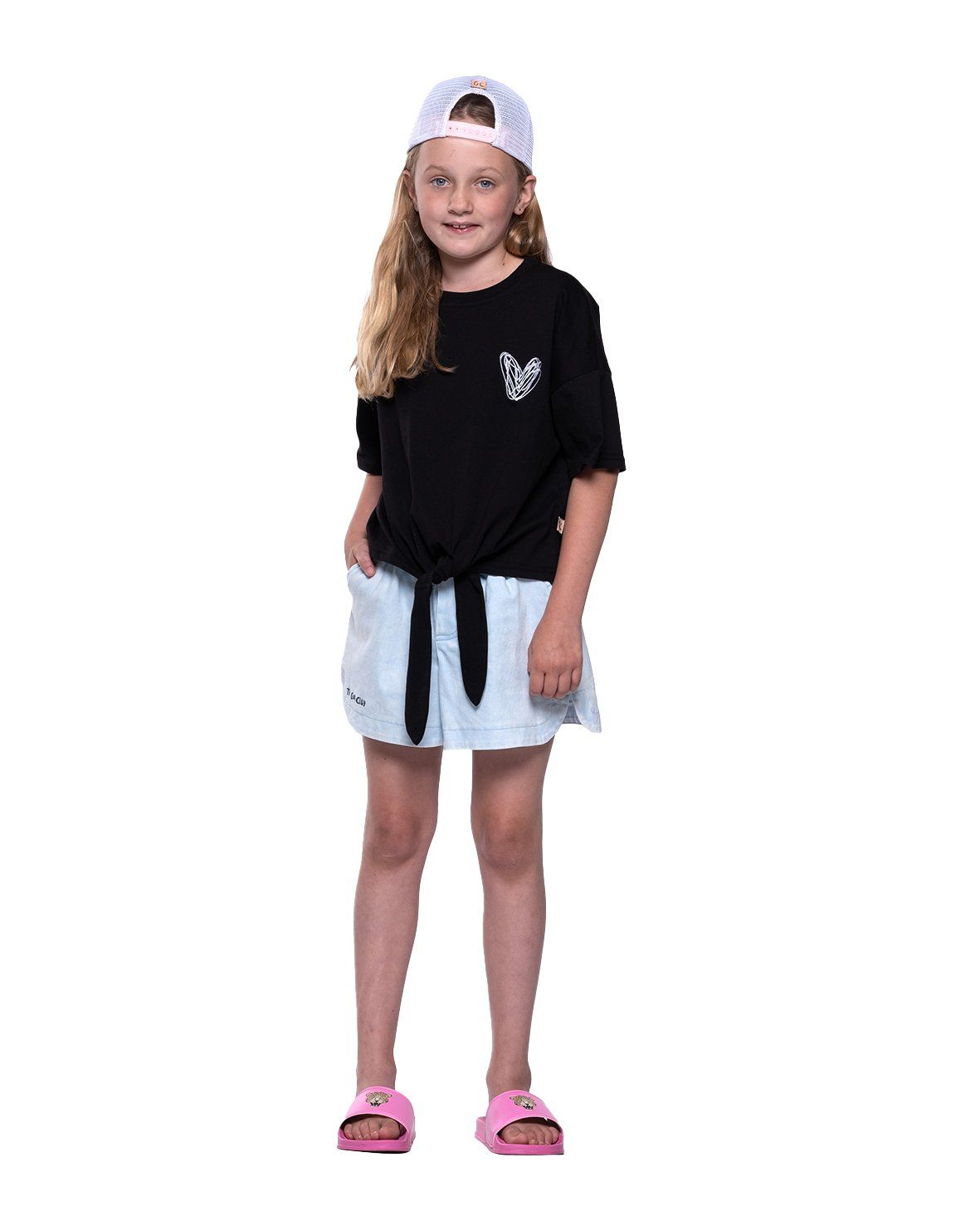 Heart Tie Front Scribble Tee