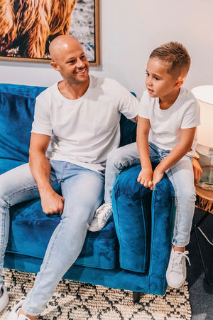 Mens Raw Edge Tee (White)