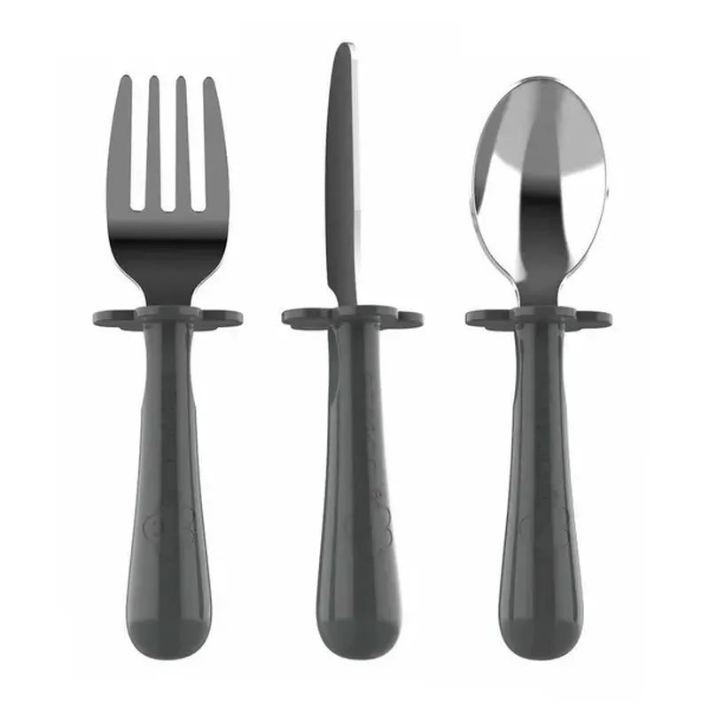 Toddler Cutlery Set - Stage 3 (Grey)