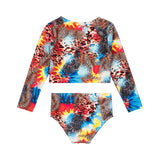 ABSTRACT LEOPARD RASHIE SET WITH LINING