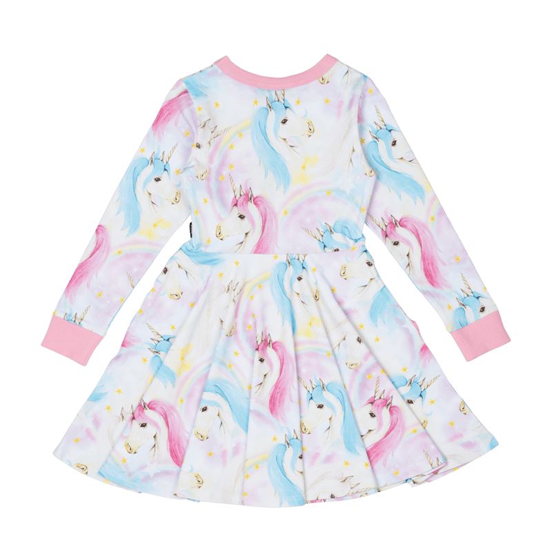 FANTASIA LONG SLEEVE WAISTED DRESS