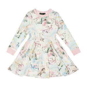 FAIRY TALES LONG SLEEVE WAISTED DRESS