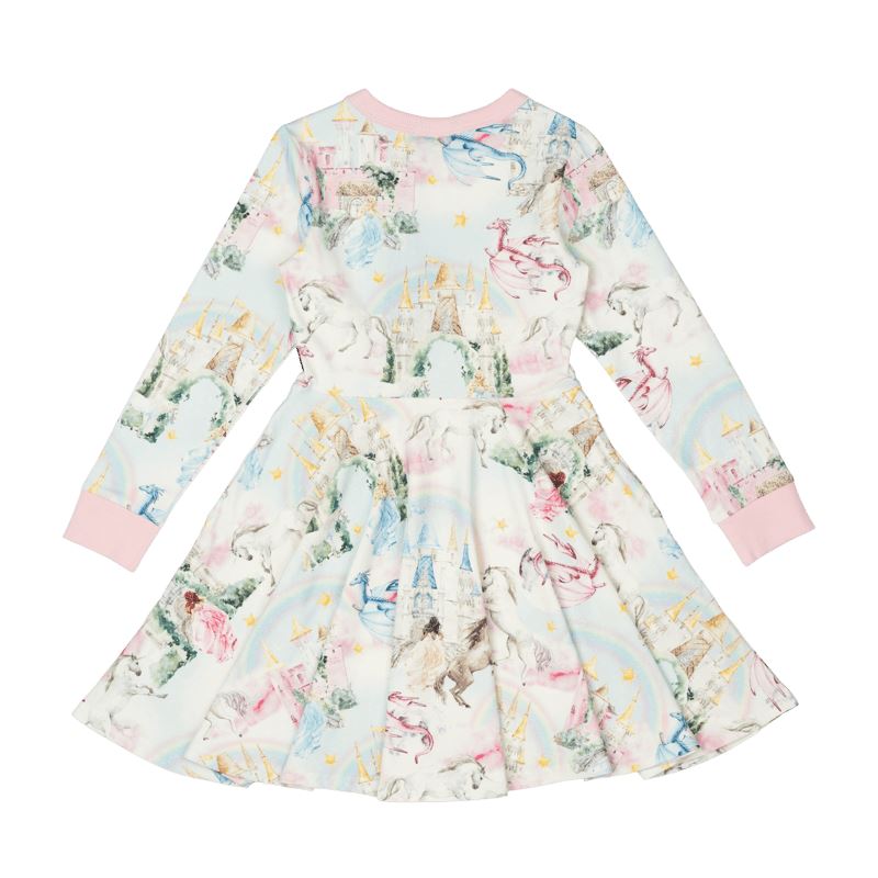 FAIRY TALES LONG SLEEVE WAISTED DRESS