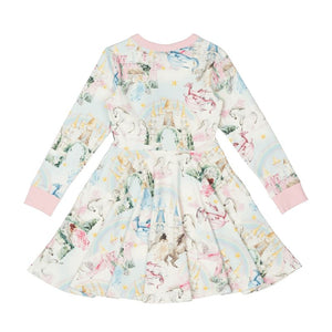 FAIRY TALES LONG SLEEVE WAISTED DRESS