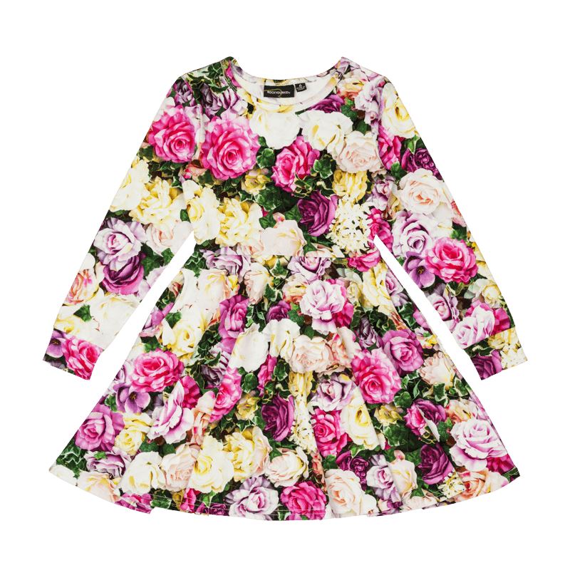 FLOWER WALL WAISTED DRESS