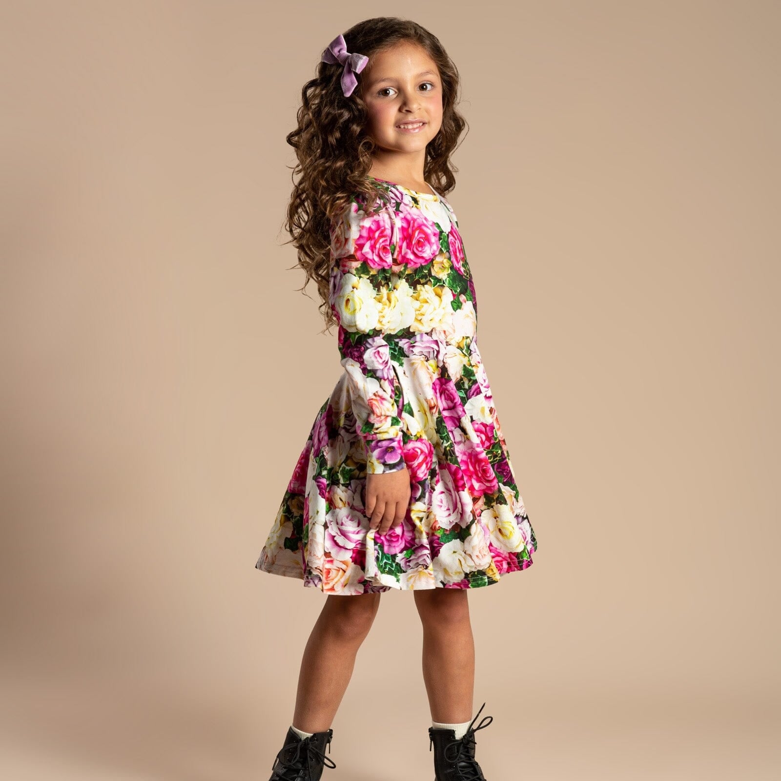 FLOWER WALL WAISTED DRESS