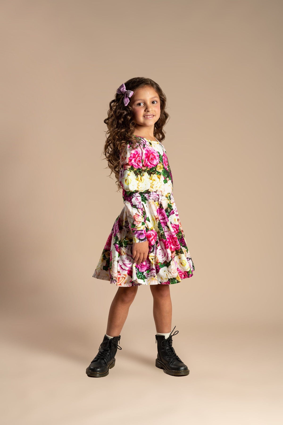 FLOWER WALL WAISTED DRESS