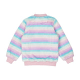 PASTEL STRIPE FAUX FUR JACKET