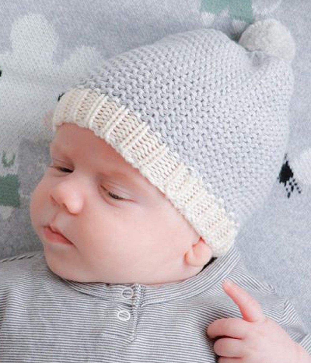 Mini Moss Baby Beanie (Grey)