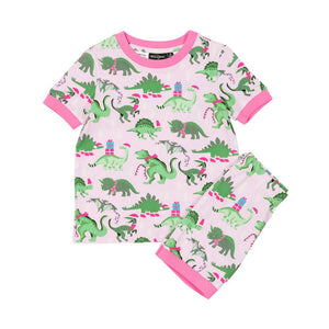 Pink Dino SS PJ Set