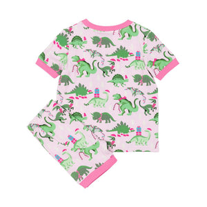 Pink Dino SS PJ Set