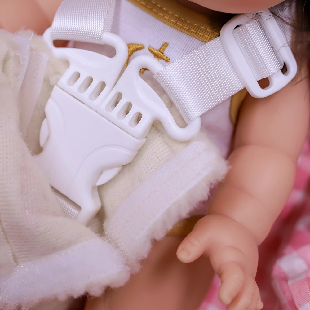 Dolls Car Seat Capsule (Pink Gingham)