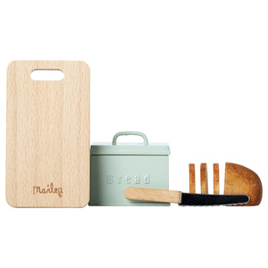 Minature Bread Box with Cutting Board & Knife